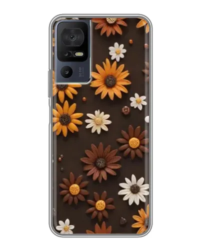 Чехол для TCL 40 SE с картинкой «Узор из маленьких подсолнухов» Чехол для TCL 40 SE с картинкой «Узор из маленьких подсолнухов»
