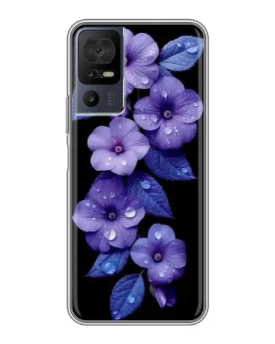 Чехол для TCL 40 SE с картинкой «Фиолетовые цветы с росою» Чехол для TCL 40 SE с картинкой «Фиолетовые цветы с росою»