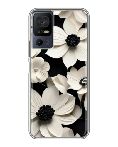 Чехол для TCL 40 SE с картинкой «Объемные белые цветы» Чехол для TCL 40 SE с картинкой «Объемные белые цветы»