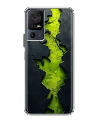 Чехол для TCL 40 SE с картинкой «Салатовый разлом скалы»