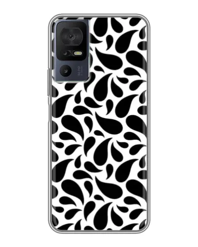 Чехол для TCL 40 SE с картинкой «Контрастные черные капли»