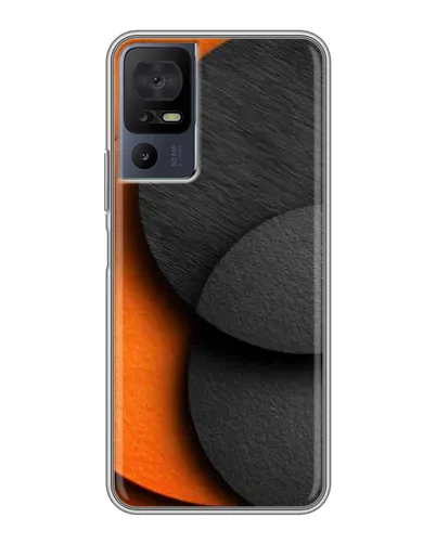 Чехол для TCL 40 SE с картинкой «Геометрия оранжевых кругов»