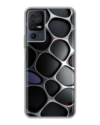Чехол для TCL 40 SE с картинкой «Объемная темная решетка»