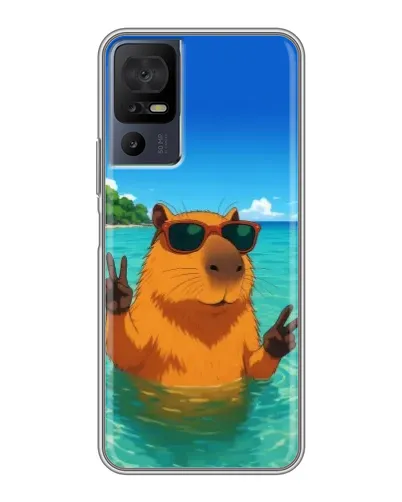 Чехол для TCL 40 SE с картинкой «Морская капибара»