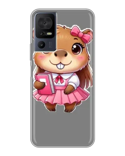 Чехол для TCL 40 SE с картинкой «Девочка капибара»