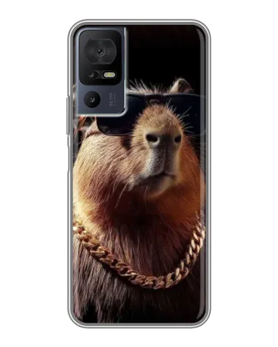 Чехол для TCL 40 SE с картинкой «Капибара золотая цепь»