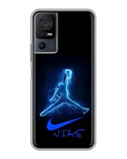 Чехол для TCL 50 5G с картинкой «Jordan Neon Blue»