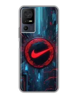 Чехол для TCL 50 5G с картинкой «Техногенный стиль Nike»