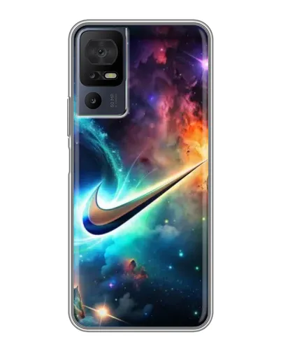 Чехол для TCL 50 5G с картинкой «Космический Nike Swoosh»