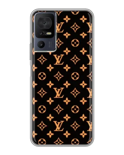 Чехол для TCL 50 5G с картинкой «Золотая монограмма LV»