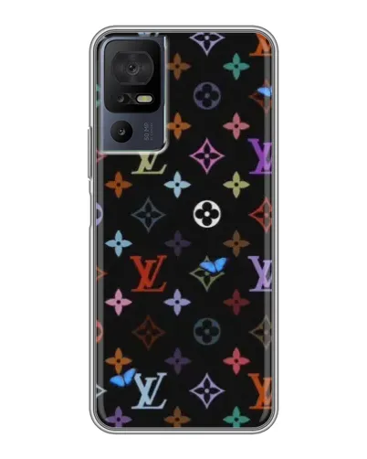 Чехол для TCL 50 5G с картинкой «Цветная монограмма LV»