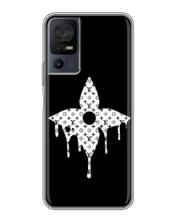 Чехол для TCL 50 5G с картинкой «Цветочная монограмма»