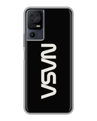 Чехол для TCL 50 5G с картинкой «NASA — вертикальный логотип» Чехол для TCL 50 5G с картинкой «NASA — вертикальный логотип»