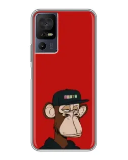 Чехол для TCL 50 5G с картинкой «Bored Ape — красный фон»