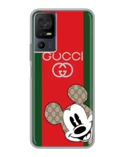 Чехол для TCL 50 5G с картинкой «Gucci — полосы и Микки»