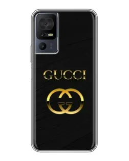 Чехол для TCL 50 5G с картинкой «Золотой логотип Gucci»