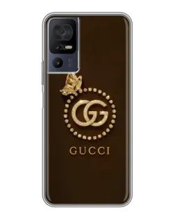 Чехол для TCL 50 5G с картинкой «Gucci — золотая бабочка»