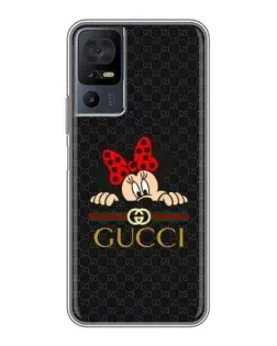 Чехол для TCL 50 5G с картинкой «Минни Маус Gucci — черный»