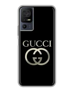 Чехол для TCL 50 5G с картинкой «Gucci — золото на черном»