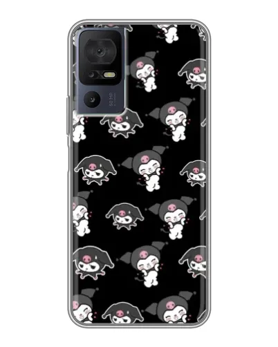 Чехол для TCL 50 5G с картинкой «Черный паттерн Kuromi»