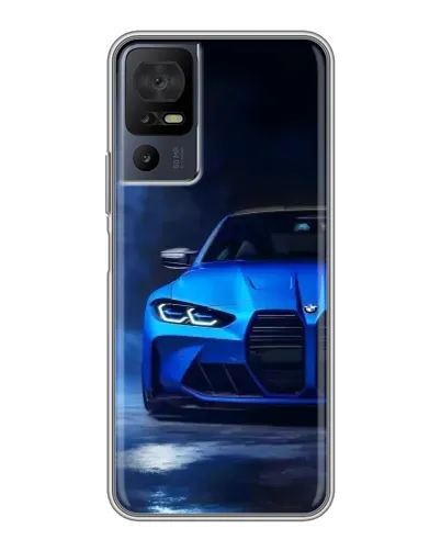 Чехол для TCL 50 5G с картинкой «Голубая BMW M4»