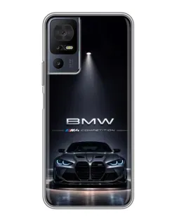 Чехол для TCL 50 5G с картинкой «BMW сквозь ночной город»