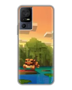 Чехол для TCL 50 5G с картинкой «Майнкрафт закат солнца»