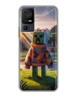 Чехол для TCL 50 5G с картинкой «Крипер в свитере»
