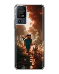 Чехол для TCL 50 5G с картинкой «Стив в лесу»