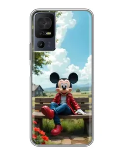 Чехол для TCL 50 5G с картинкой «Микки на скамейке»