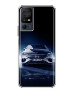Чехол для TCL 50 5G с картинкой «Ночной Mercedes EQ»