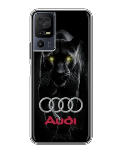Чехол для TCL 50 5G с картинкой «Пантера и Audi» Чехол для TCL 50 5G с картинкой «Пантера и Audi»