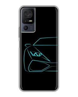 Чехол для TCL 50 5G с картинкой «Голубой силуэт Lamborghini» Чехол для TCL 50 5G с картинкой «Голубой силуэт Lamborghini»