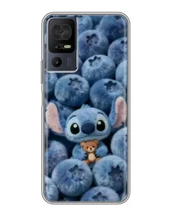 Чехол для TCL 50 5G с картинкой «Стич и голубика»