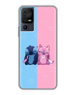 Чехол для TCL 50 5G с картинкой «Stitch и Angel Love»
