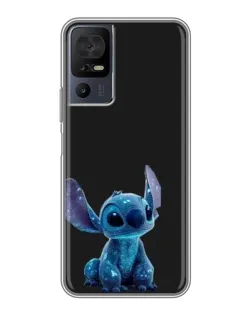 Чехол для TCL 50 5G с картинкой «Стич на черном»