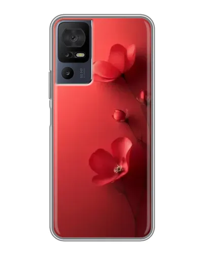 Чехол для TCL 50 5G с картинкой «Маковые соцветия»
