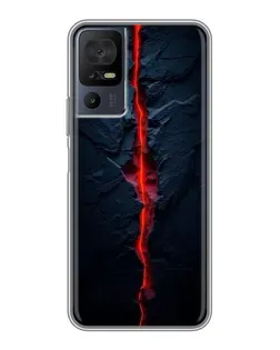Чехол для TCL 50 5G с картинкой «Kрасная лавовая трещина»