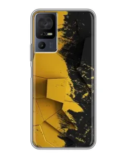 Чехол для TCL 50 5G с картинкой «Золотые осколки геометрии»