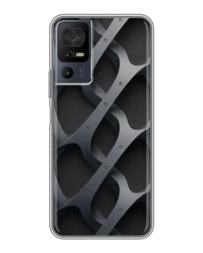 Чехол для TCL 50 5G с картинкой «Объемное серое плетение»