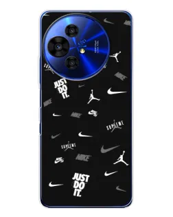 Чехол для TCL 50 NxtPaper с картинкой «Nike Black Pattern» Чехол для TCL 50 NxtPaper с картинкой «Nike Black Pattern»