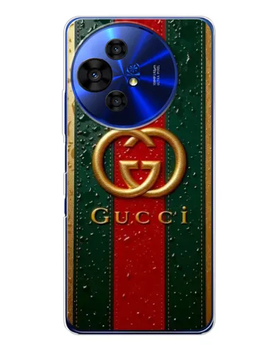 Чехол для TCL 50 NxtPaper с картинкой «Gucci — фирменная полоса и золото» Чехол для TCL 50 NxtPaper с картинкой «Gucci — фирменная полоса и золото»