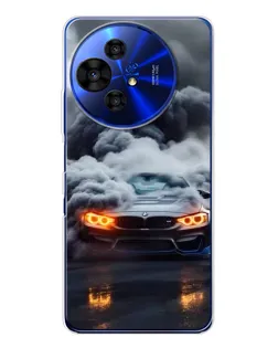 Чехол для TCL 50 NxtPaper с картинкой «BMW в дыму»