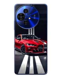 Чехол для TCL 50 NxtPaper с картинкой «Красная BMW на дороге»
