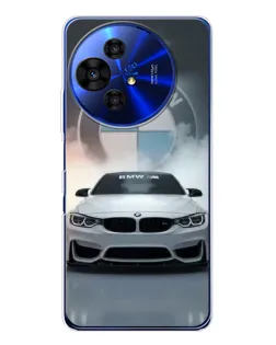 Чехол для TCL 50 NxtPaper с картинкой «BMW в белом дыму»