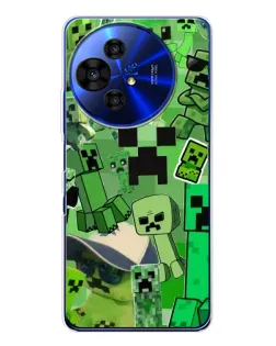 Чехол для TCL 50 NxtPaper с картинкой «Криперы Minecraft»