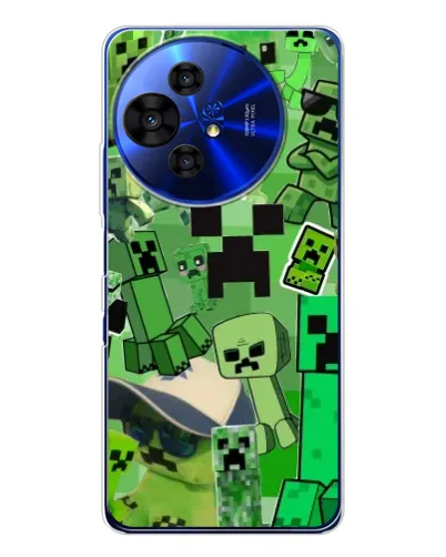Чехол для TCL 50 NxtPaper с картинкой «Криперы Minecraft»