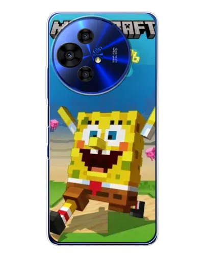 Чехол для TCL 50 NxtPaper с картинкой «Губка Боб Minecraft» Чехол для TCL 50 NxtPaper с картинкой «Губка Боб Minecraft»