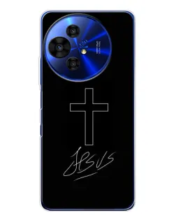 Чехол для TCL 50 NxtPaper с картинкой «Графический крест Jesus» Чехол для TCL 50 NxtPaper с картинкой «Графический крест Jesus»