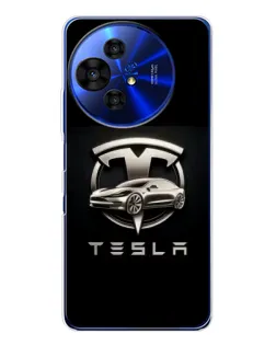 Чехол для TCL 50 NxtPaper с картинкой «Tesla — серебристое авто» Чехол для TCL 50 NxtPaper с картинкой «Tesla — серебристое авто»